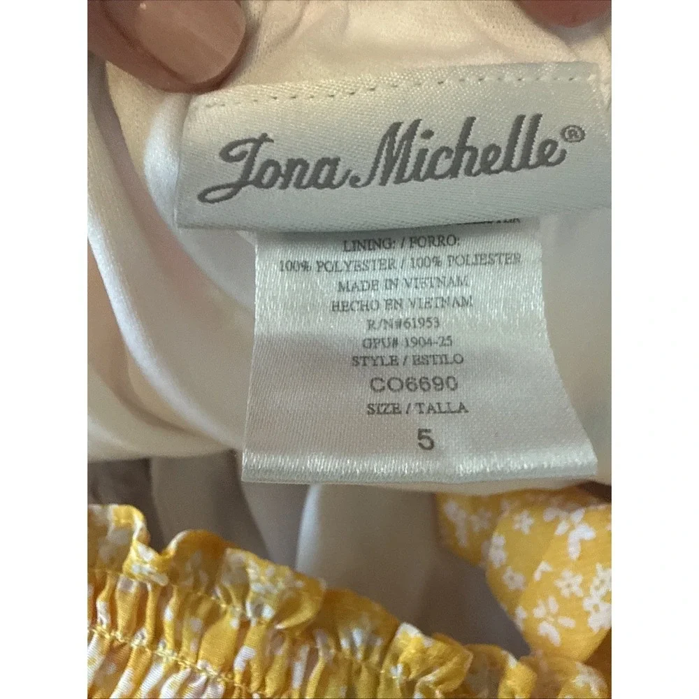 Jona Michelle Floral Bow Tiered Ruffle Sleeveless Girls Dress‎ 5T Summer Party